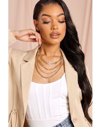 MissPap Layered Multi Chain Necklace - Natural