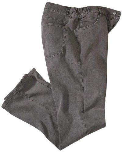 Atlas For Men Elasticated Waist Regular Jeans - Grey