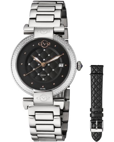 Gv2 Berletta Black Dial 1500.7 Stainless Steel Swiss Quartz Watch