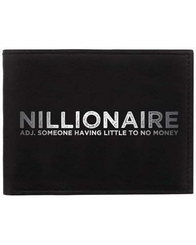 Grindstore Nillionaire Bi-fold Leather Wallet - Black