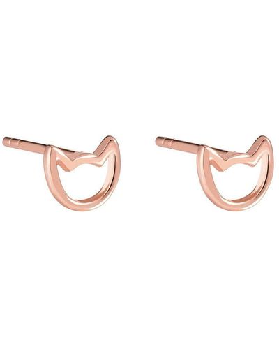 Pure Luxuries London Gift Packaged 'fatoumata' 18ct Rose Gold Plated Sterling Silver Earrings - White