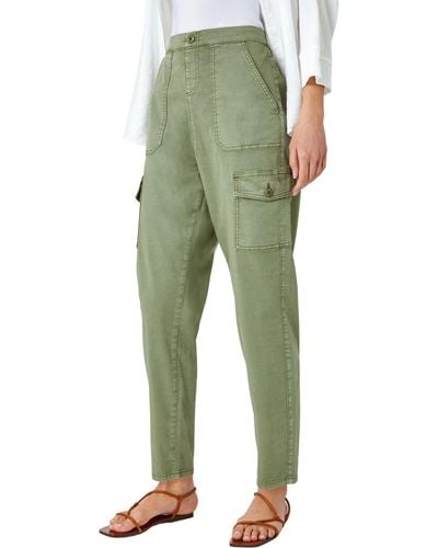 Roman Casual Cargo Stretch Trousers - Green