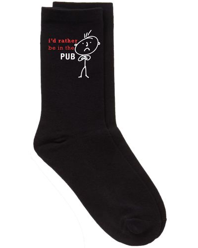 60 SECOND MAKEOVER Rather Be Down The Pub Black Calf Socks