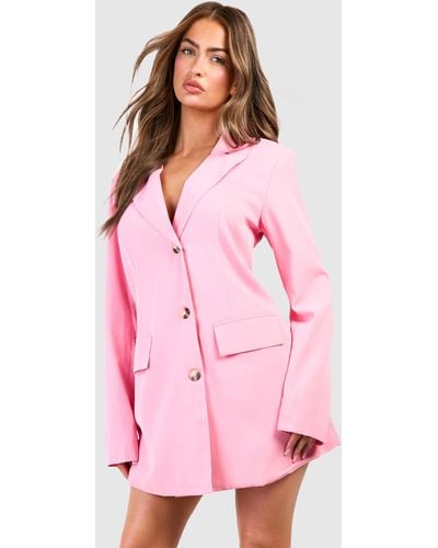 Boohoo Boxy Blazer Dress - Pink