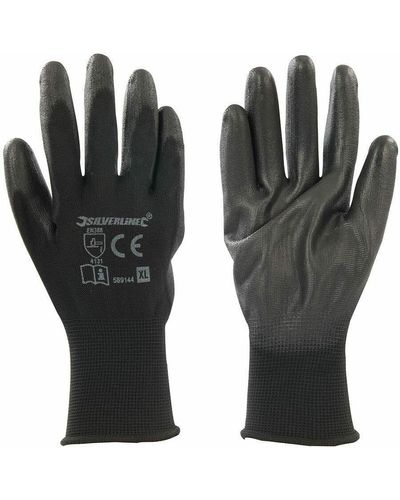 Loops Knitted & Polycoated Mechanics Gloves - Extra Large - Open Backed Gloves - Black