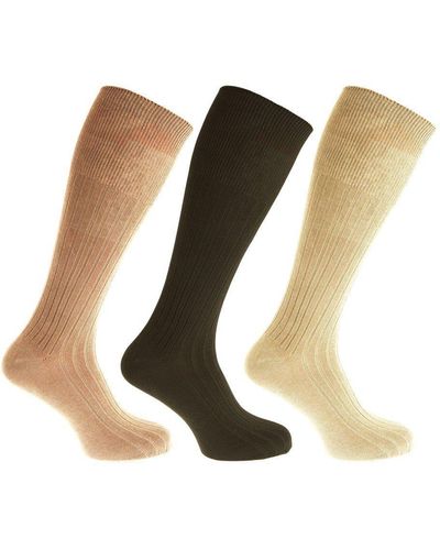 Universal Textiles 100% Cotton Ribbed Knee High Socks (pack Of 3) - White