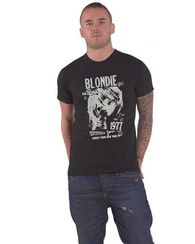 BLONDIE 1977 Vintage Logo T Shirt - Black