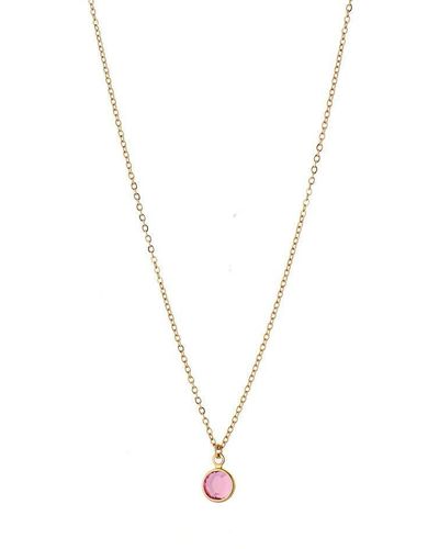 Joy by Corrine Smith October Birthstone Crystal Necklace Gold Plated - Metallic