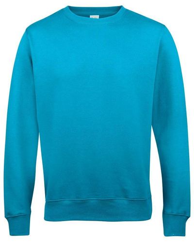 Awdis Just Hoods Crew Neck Plain Sweatshirt (280 Gsm) - Blue