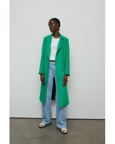 Warehouse Throw On Tailored Duster Jacket - Green