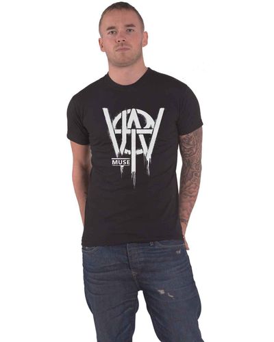 Muse Will Of The People Stencil T Shirt - Blue