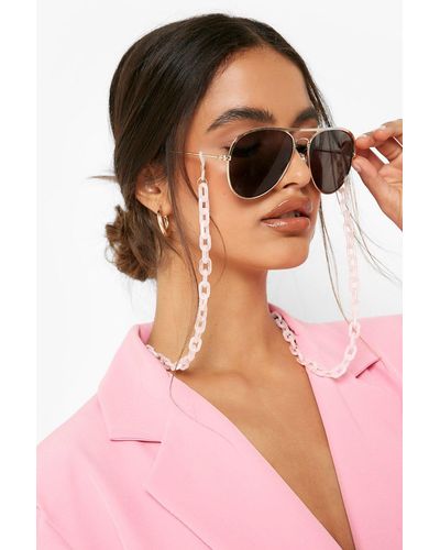 Boohoo Chunky Acrylic Sunglasses Chain - Pink