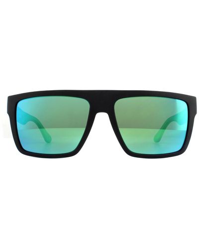 Tommy Hilfiger Rectangle Black Green Mirror Sunglasses