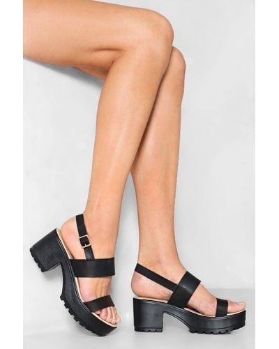 Nasty Gal Faux Leather Cleated Platform Sandals - White