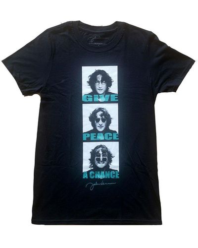 John Lennon Gpac Stack Cotton T-shirt - Black