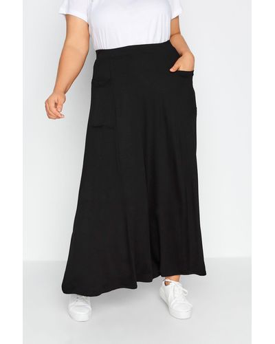 Yours Jersey Maxi Skirt - Black