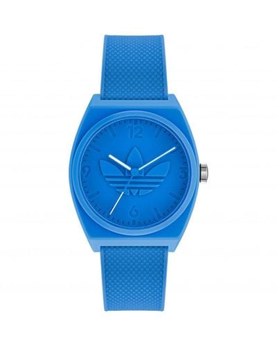 adidas Project Two Plastic/resin Fashion Analogue Solar Watch - Aost22033 - Blue