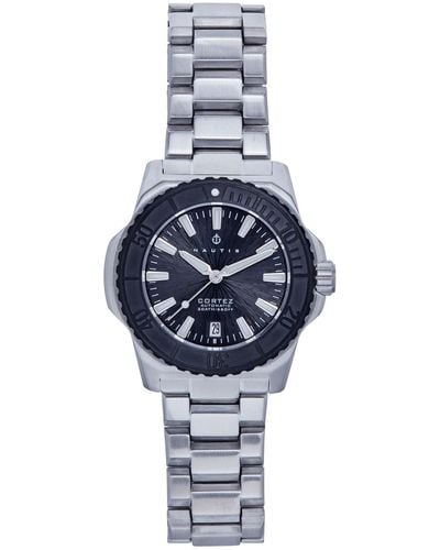 Nautis Cortez Automatic Bracelet Watch W/date - Black - Blue