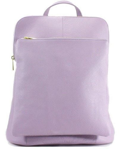 Sostter Lilac Soft Pebbled Leather Pocket Backpack - Badre - Purple