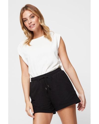 Dorothy Perkins Petite Black Runner Shorts - White