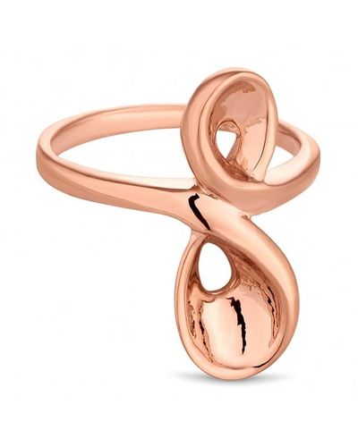 Simply Silver 14ct Rose Gold Plated Sterling Silver 925 Infinity Ring - Pink