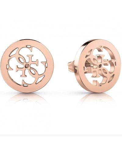 Guess Tropical Sun Studs Plated Stainless Steel Earrings - Ube78009 - Pink