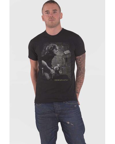 John Lennon Gibson Portrait T Shirt - Black