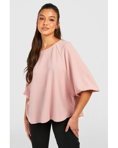 Boohoo Batwing Sleeve Blouse - Pink