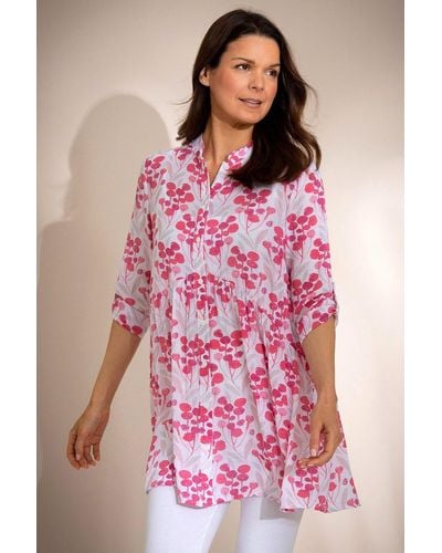 Klass Printed Relaxed Fitting Shirt - Pink