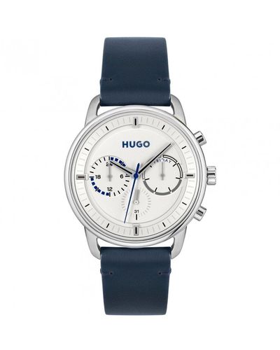 HUGO Advise Stainless Steel Fashion Analogue Watch - 1530233 - Blue