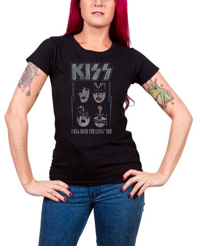 Kiss Made For Lovin You Skinny Fit T Shirt - Black