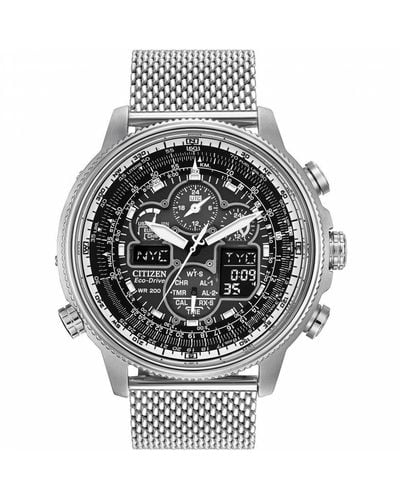 Citizen Navihawk A-t Stainless Steel Classic Eco-drive Watch - Jy8030-83e - Grey