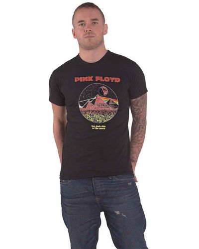 Pink Floyd Dark Side Of The Moon 50 Years Vintage Pyramids T Shirt - Black