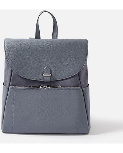 Accessorize 'melody' Leather Backpack - Blue