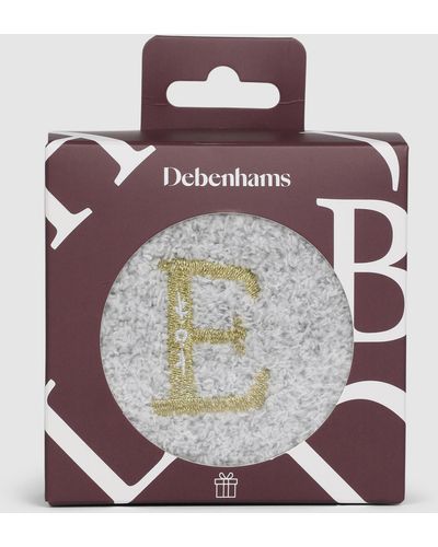 DEBENHAMS Monogram Sock - E - Grey