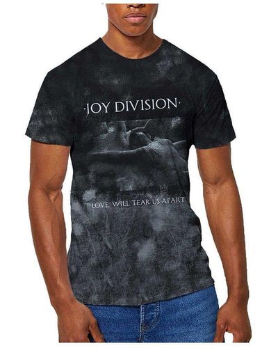 Joy Division Love Will Tear Us Apart Dip Dye T-shirt - Blue