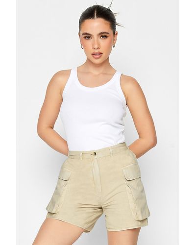 PixieGirl Petite Cargo Shorts - White