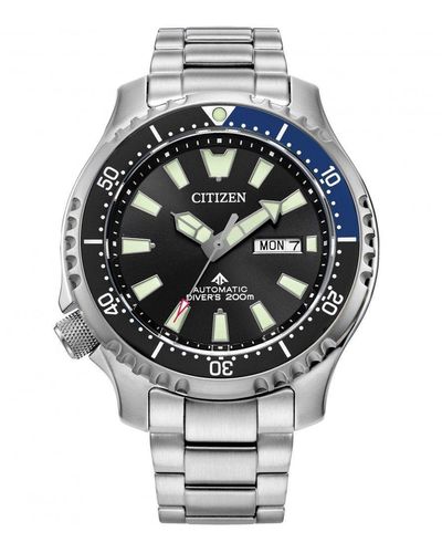 Citizen Automatic Dive Stainless Steel Classic Watch Ny0159-57e - Black