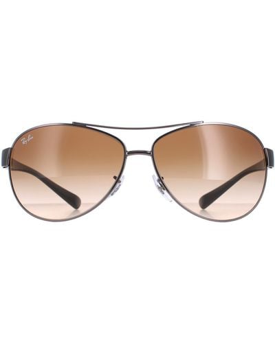 Ray-Ban Aviator Gunmetal Brown Gradient Sunglasses