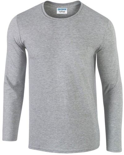 Gildan Softstyle Polycotton Long-sleeved T-shirt - Grey