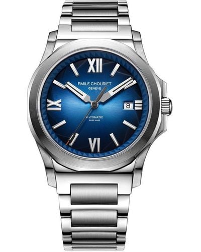 Emile Chouriet Challenger Cliff Stainless Steel Luxury Watch - 08.1170.g.6.6.n8.6 - Blue