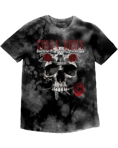 Guns N Roses Flower Skull T-shirt - Black