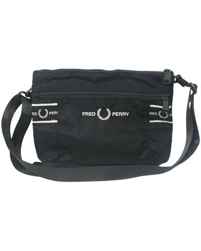 Fred Perry Graphic Tape Crossover Black Satchel