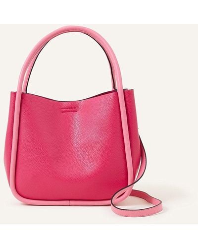 Accessorize Contrast Pipe Handheld Bag - Pink