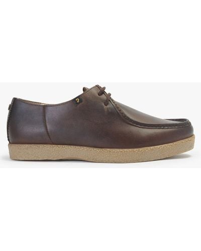 Farah Leather 'sander' Lace Up Wallabe Shoes - Brown