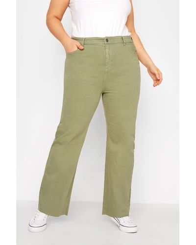 Yours Wide Leg Jeans - Green