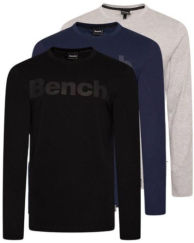 Bench 3 Pack 'fargan' Long Sleeve T-shirts - Blue