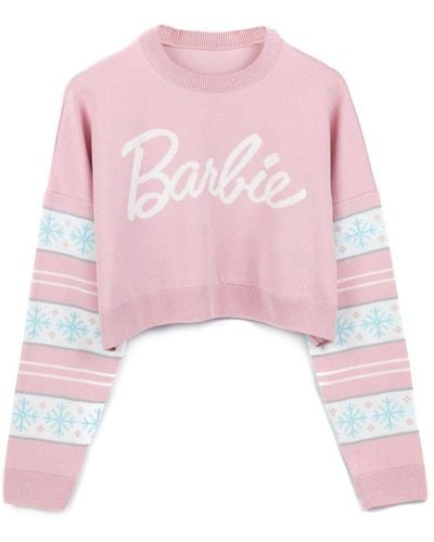 Barbie Logo Cropped Jumper - Pink