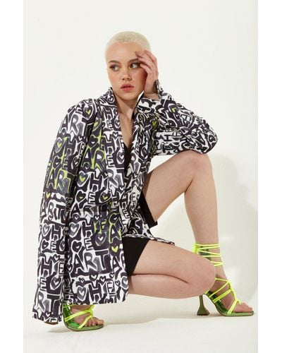 House of Holland Abstract Print Oversized Blazer - Multicolour