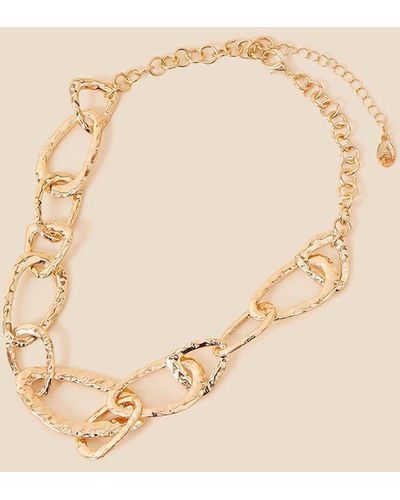 Accessorize Textured Irregular Chain Link Collar Necklace - Natural
